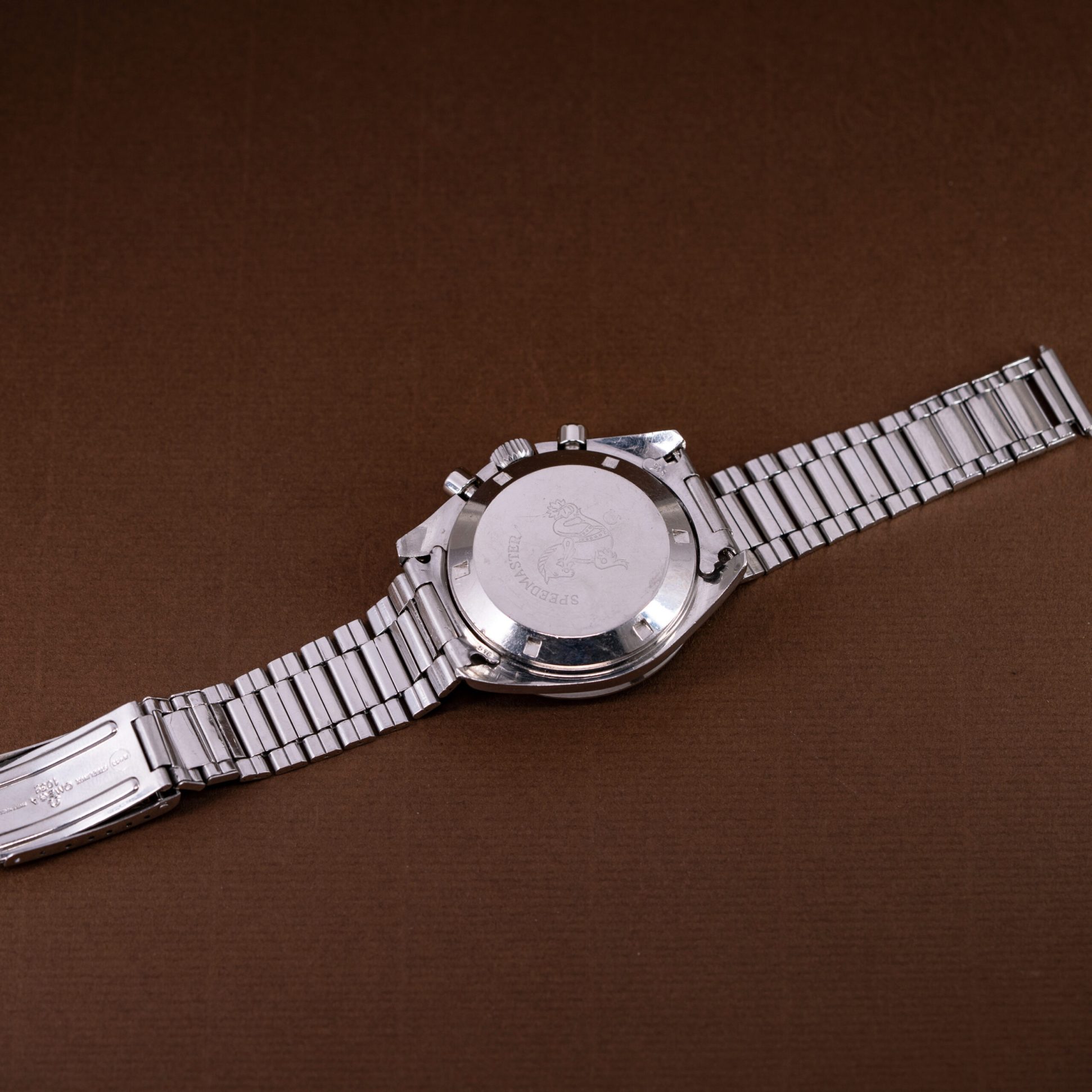 Omega Speedmaster 145.012-67 from 1968 with unpolished stainless steel case and original steel bracelet. 